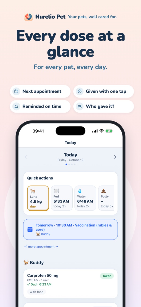 Today: every dose at a glance